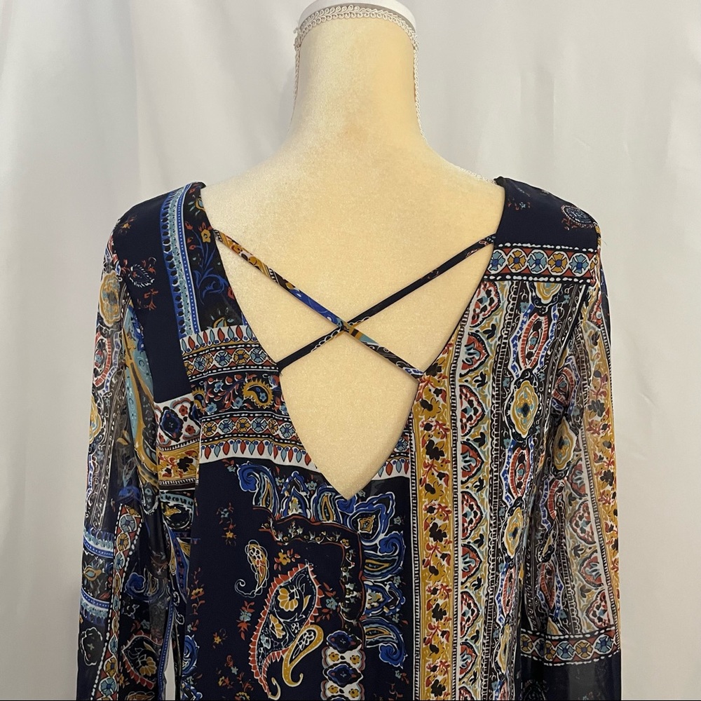 How Very Loved Long Sleeve Pattern Shift Dress. S… - image 7